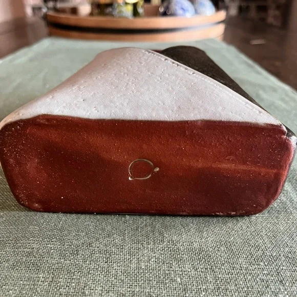 Unique Ceramic Handbag Vase or Planter Modern Art Decor Stamped O - Picture 3 of 6